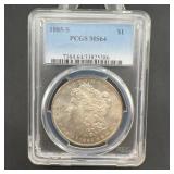 1885-S Morgan Silver Dollar PCGS MS64