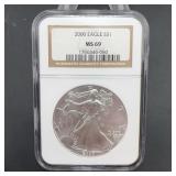 2000 American Silver Eagle $1 NGC MS69