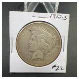1927-S Peace Silver Dollar, semi-key date