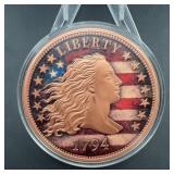 1794 Liberty 5 AVDP Oz .999 Fine Copper Round