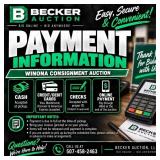 Payment: Cash, Credit/debit Card Or Good Check (wi