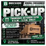 Pick-up: Thursday, October 15th: 9 A.m.-5 P.m. Onl