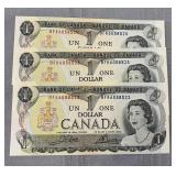 (3) 1973 Bank of Canada uncirculated consecutive