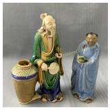 (2) Oriental figurines orientales 7.5' H 9.5' H