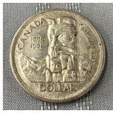 1958 Canada silver dollar en argent