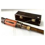 Vintage style telescope with wooden box 22.5' L