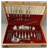 78 Pcs Silver plated flatware with wooden chest
