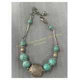 Mexico tested silver & turquoise stone bracelet