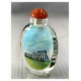 Hand painted snuff bottle, Flacon à tabac peint à
