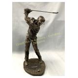 Spelter sculpture, golfer, Sculpture en spelt