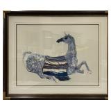 Unsigned print depicting a horse. Estampe non