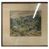 Watercolour signed Flood ? Aquarelle signée