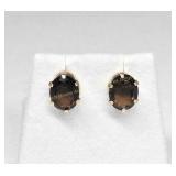 Sterling silver smoky quartz (2.44 cts) earrings
