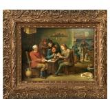 D. Teniers oil on board 11' x 15' Huile sur