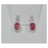 Sterling silver enhanced ruby (1.02 cts) & cubic