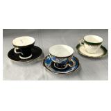 (3) Aynsley & Shafford cups & saucers, Tasses et