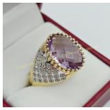Sterling silver gold plated amethyst (6.70 cts) &