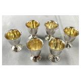 (6) Tested .925 sterling silver cups. Coupes en