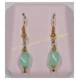 Sterling silver gold plated jadeite earrings