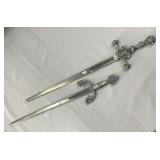 (2) Decorative small swords, Petites ï¿½pï¿½es