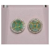 Sterling silver gold plated emerald (3.50cts) &