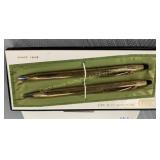 Cross gold filled pen and pencil set. Stylo et