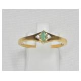 14K Sterling silver gold plated emerald (0.10cts)