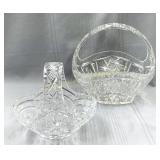 (2) Crystal baskets Paniers en cristal 8.5' 10.5'