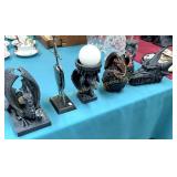 Assorted mythical boxes, candle holders, timer