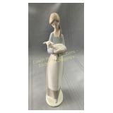 Lladro 'Girl with Lamb' porcelain figurine en