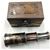 Marine telescope with box, Tï¿½lescope marin avec