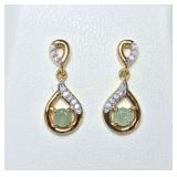Sterling silver gold plated emerald (0.60 cts)