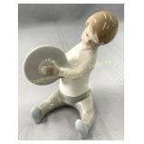 Lladro 'Boy with Cymbal' porcelain figurine en