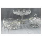 (3) Crystal bowls, Bols en cristal, 7' -9'-10'
