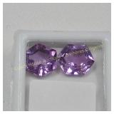 (2) Natural Amethyst (6.88 cts) gemstones