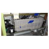 Shelf of Electric Wire, Box & Tub of Misc (#3)