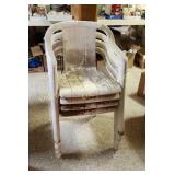 (4) Plastic Lawn Chairs (BS)