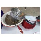 Porcelain Pans, Collander & Miscellaneous