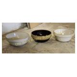 (3) Crock Bowls