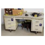Metal Desk & Stool - 60" x 29" x 30"