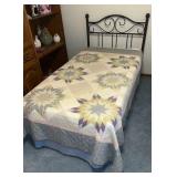 Twin Bed & Bedding (left side)