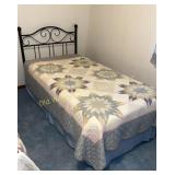 Twin Bed & Bedding (right side)