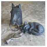 Cast Iron Horse & Cat