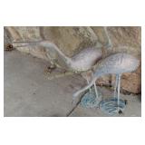 (2) Crane Lawn Ornaments