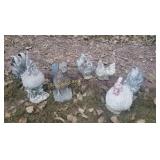 (5) Chickens Yard Ornaments