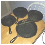 (4) Cast Iron Skillets