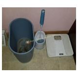 Trash Can, Toilet Brush & Scale (BA)