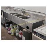 Stainless Steel Three Basin Sink - 71" x 22" x 35"