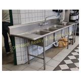 Stainless Steel Three Basin Sink
