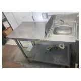 Stainless Steel Table & Sink - 48" x 36" x 23.5"